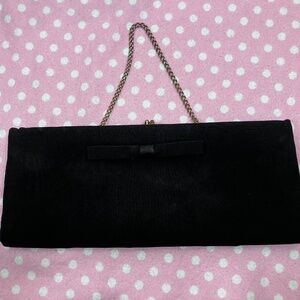 Vintage black clutch - gold clasp